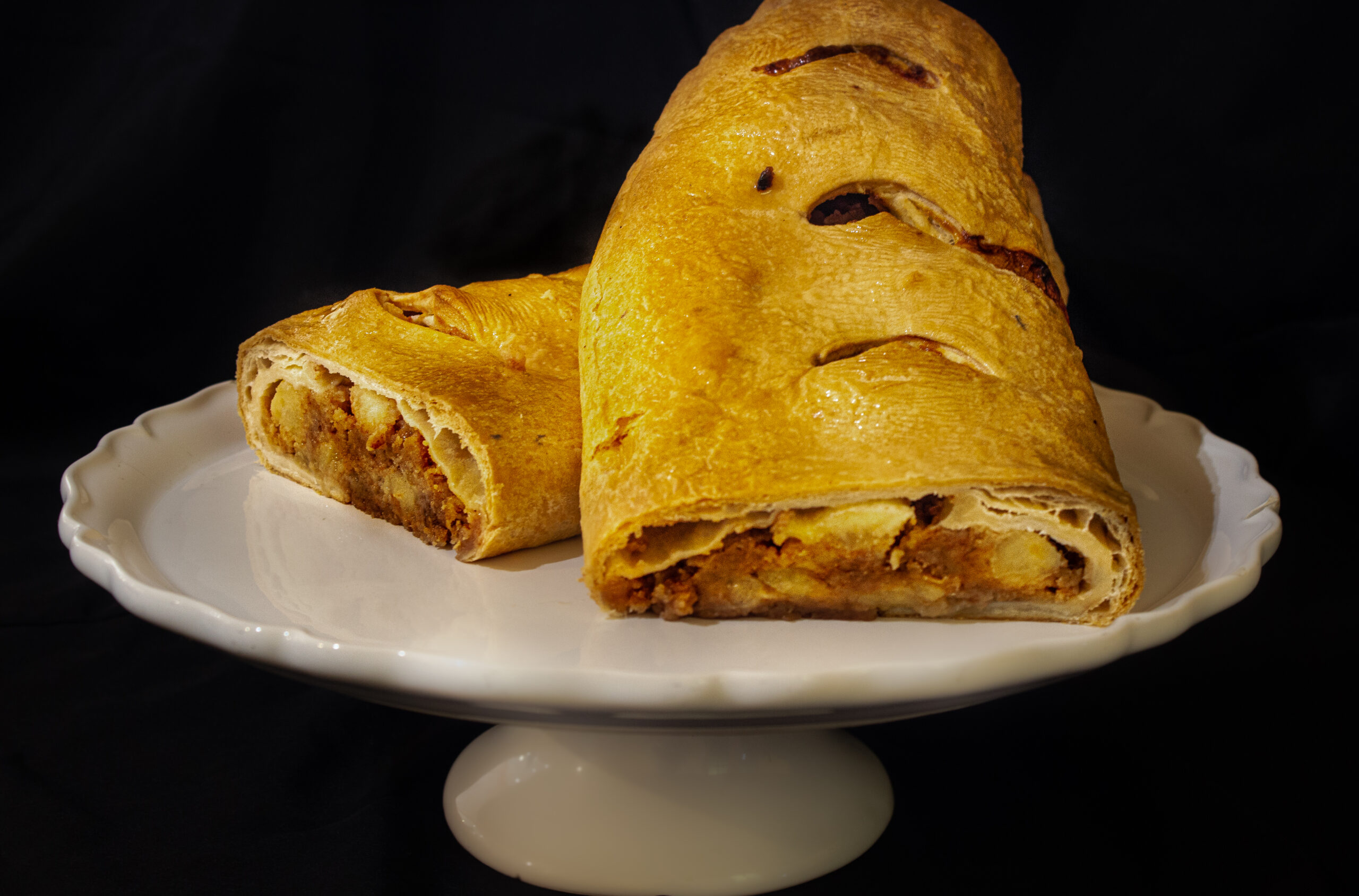 Apple strudel half