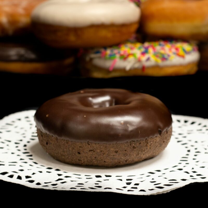 Iced Chocolate Cake Donut