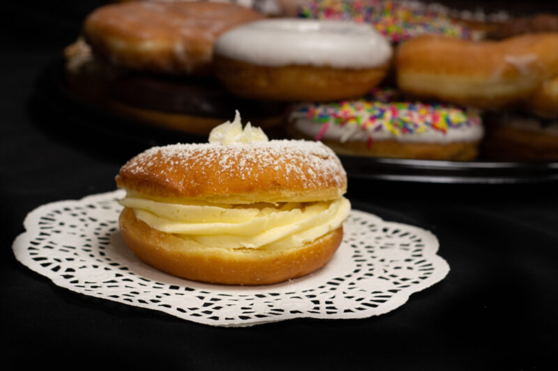 raised cream filled donut