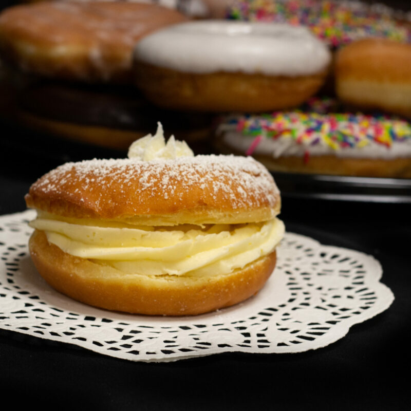 raised cream filled donut