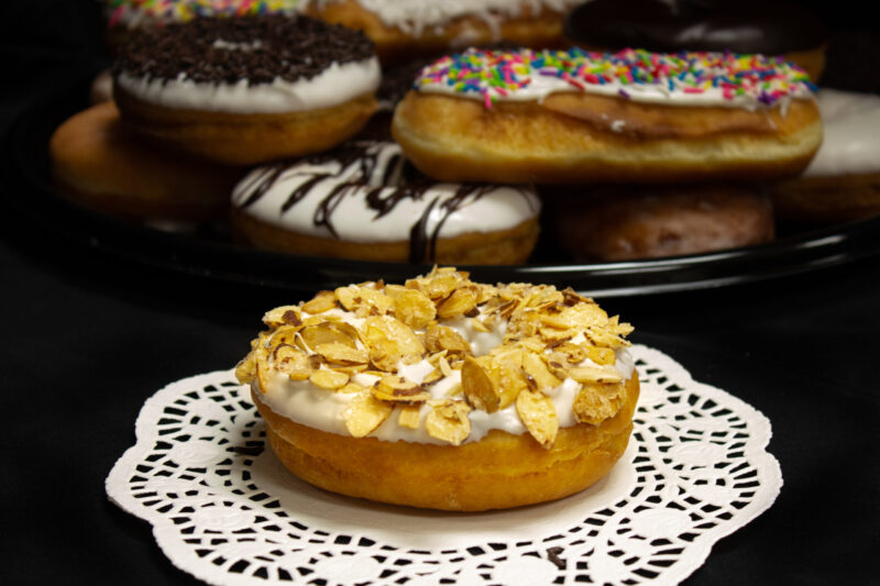 Raised donut, toasted almond