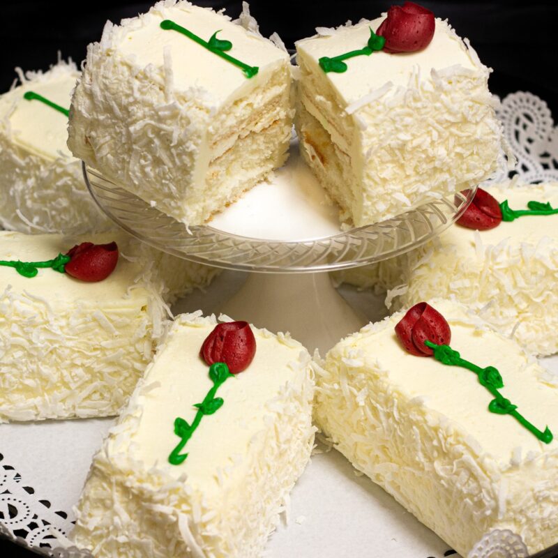 Roses in the Snow Cake Bars