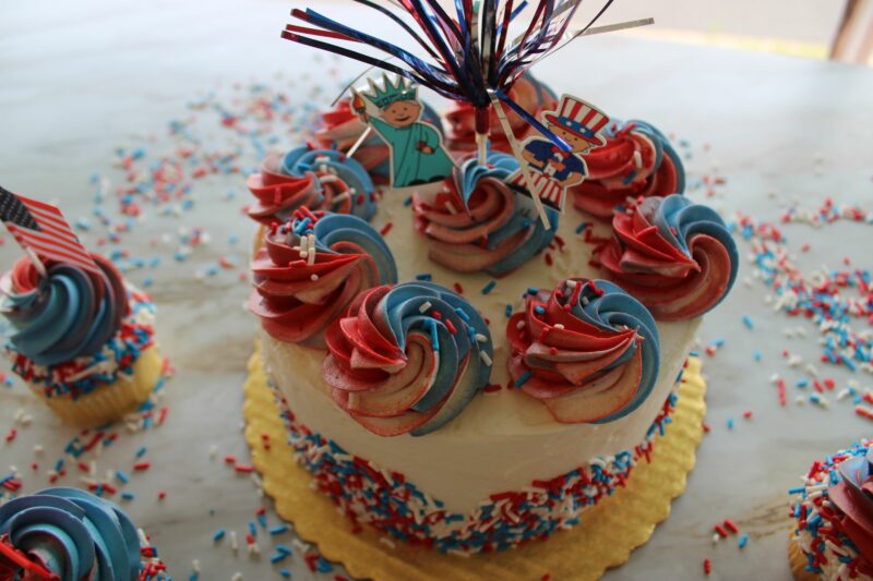 Patriotic Half and Half Cake