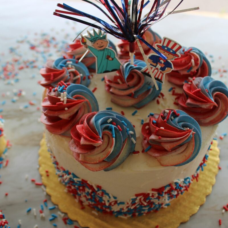 Patriotic Half and Half Cake