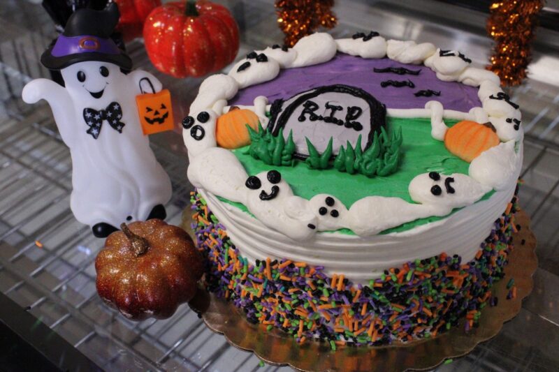 Halloween Cake Half and Half