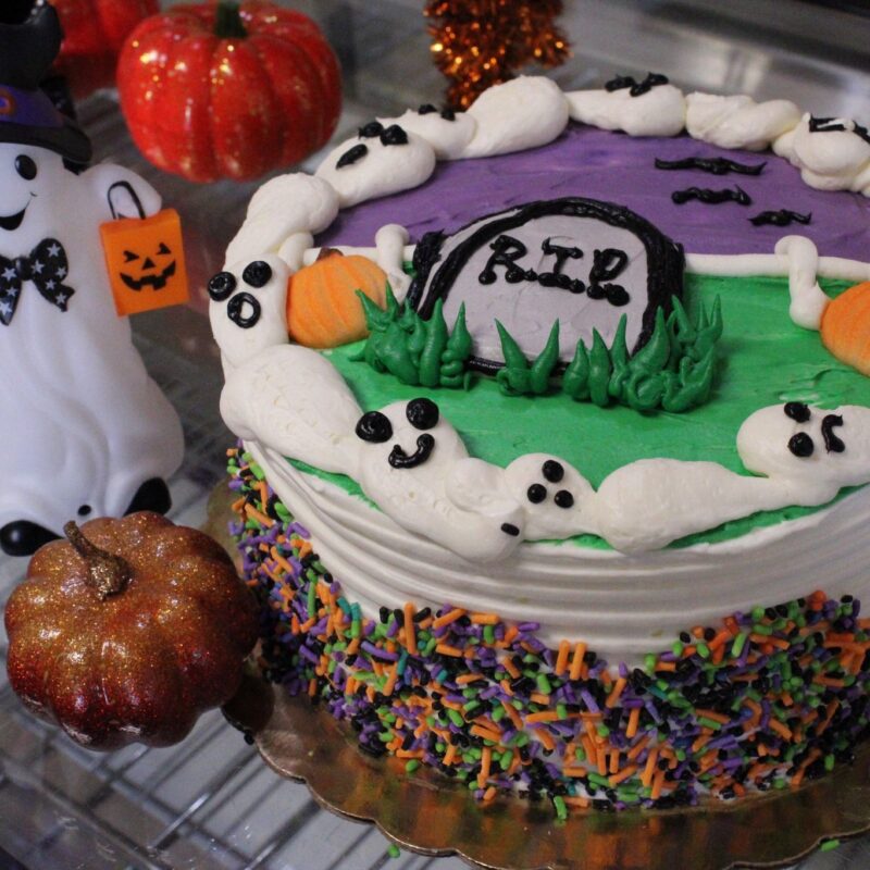 Halloween Cake Half and Half