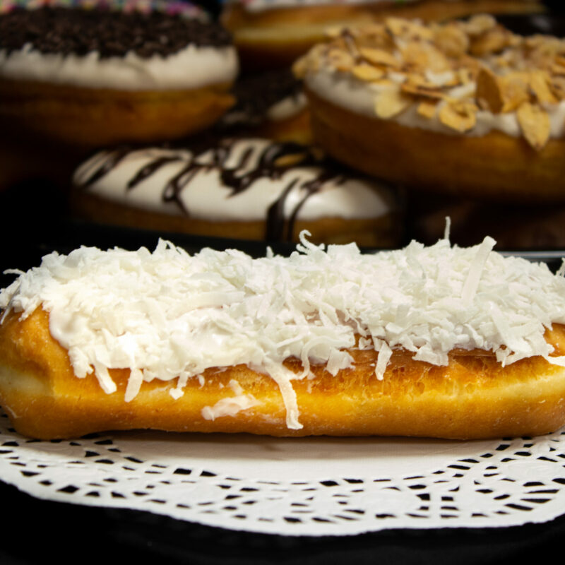 Iced Crueller Donut with Coconut