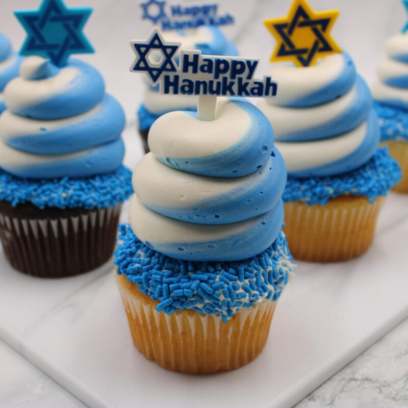Hanukkah Deluxe Cupcakes - Chocolate