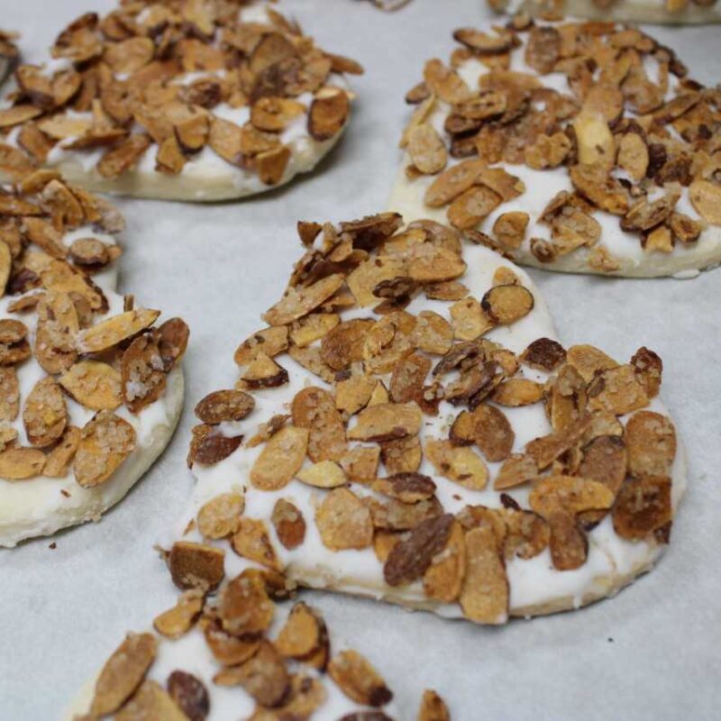 Heart-Shaped Cutout Toasted Almond Cookies